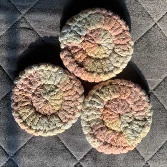 Handmade Wash Cloths + Face Scrubbies Hand Crafted Hand Knit Crochet Cotton - Picture 10 of 11